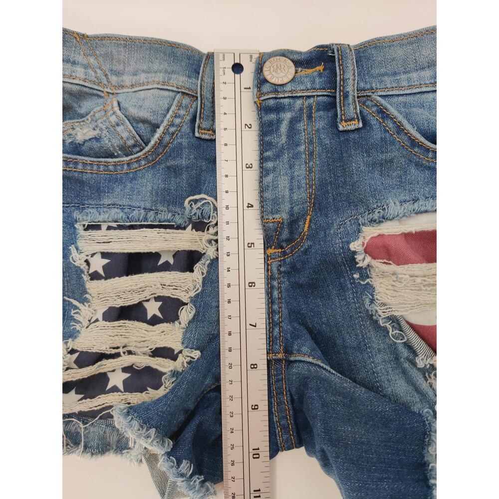 ROCK & REPUBLIC Womens Denim Shorts Size 2 Blue Distressed American Flag - Picture 10 of 12